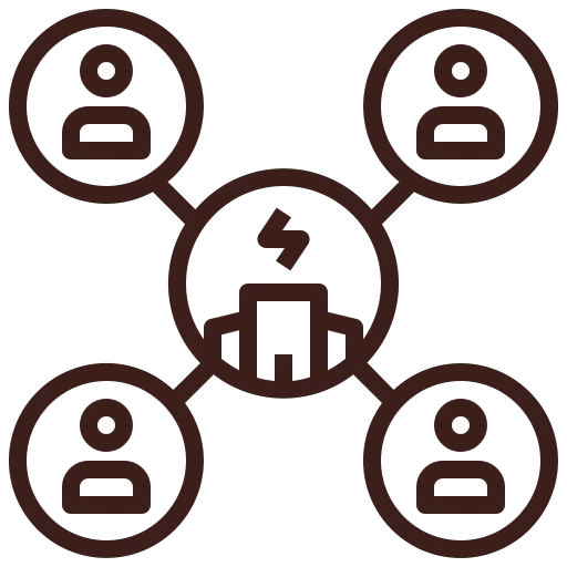 Icon showing people interaction and connection building