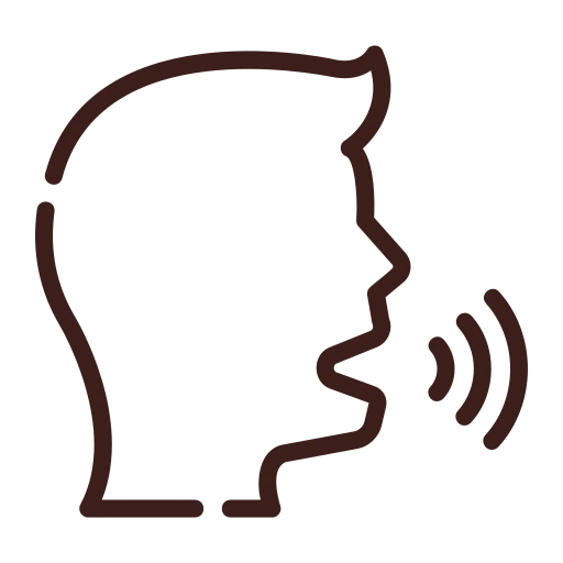 Speaking icon for communication illustration